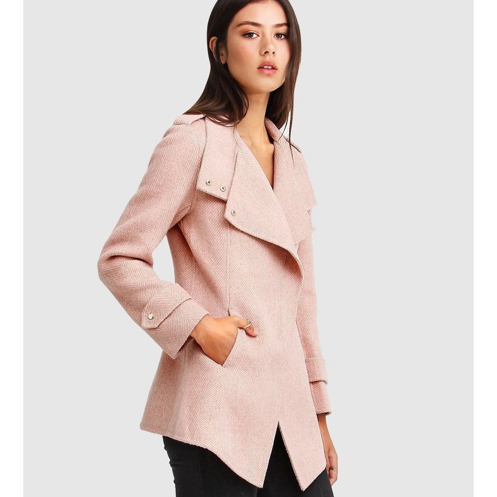 Bad Girl Wool Blend Moto Coat - Picture 2 of 6